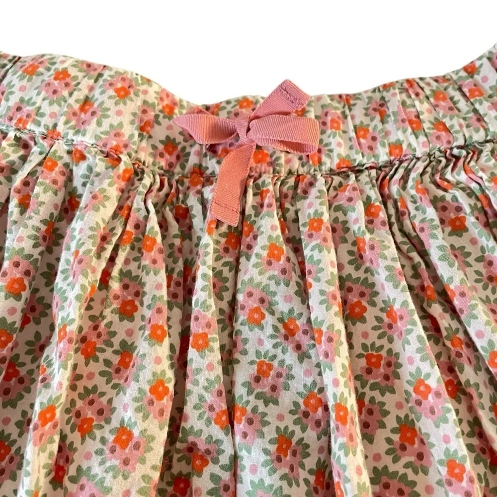 Mini Boden girl’s pink green floral drawstring skirt size 11-12Y